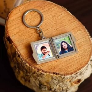 Square Shape Photo Locket Keychain with your images