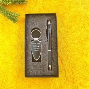 Personalized LED Pen & Keychain Combo - Drive Safe Keychain and Pen with Light