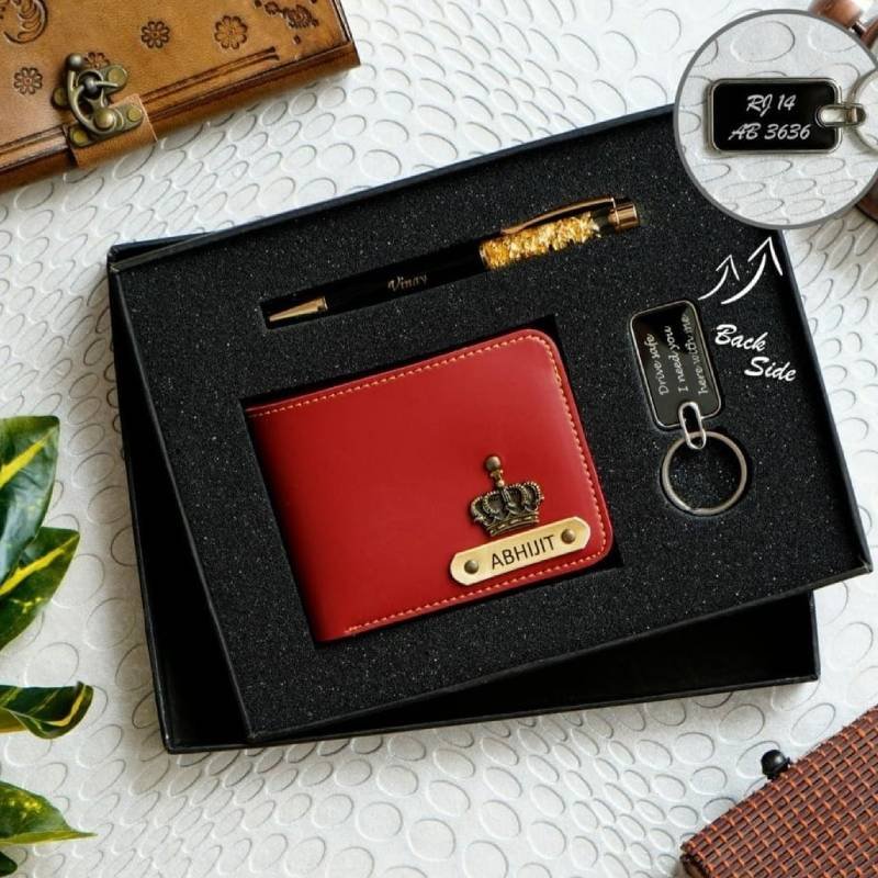 Premium Leather Personalized Wallet With Metallic Charm - Birthday Gift For  Him - VivaGifts