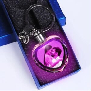 Heart Shape Color Printed Keychain for Couples