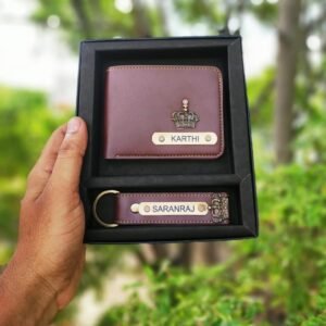 Buy Best Personalized Men's Wallet with Leather Keychain