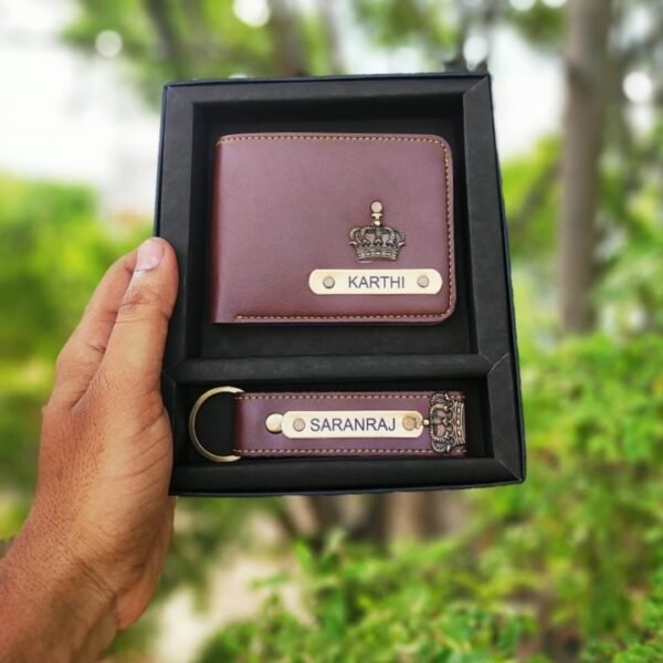 Buy Best Personalized Men's Wallet with Leather Keychain