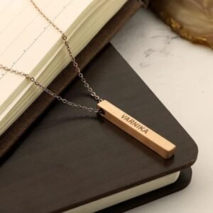 Personalized Gold Plated Bar Necklace - Custom Name Necklace - Elegant Jewelry - Formal Occasions
