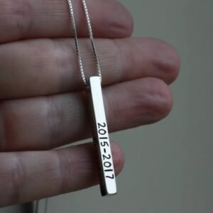 Personalized Silver Bar Necklace