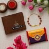 Shop Personalized Men's Wallet, Choclate and Metal Rudraksha Rakhi