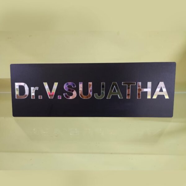 Personalized Black and Mirror Acrylic Name Boards - Image 2