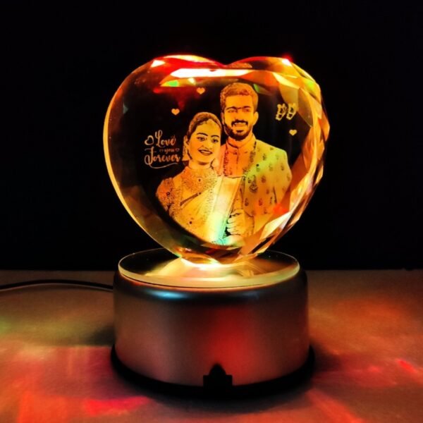 Heart Shape 3D Engraved Crystal - Image 3