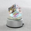 Personalized LED rotating colour printed crystal for birthdays, with a custom message or image on the surface