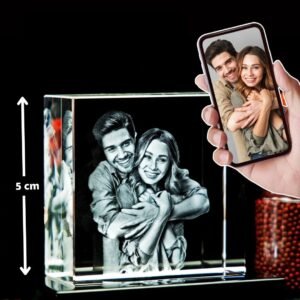 Shop 3D Engraved Personalized Square Shape 5*5*5 Crystal on thepreciousgifts.in