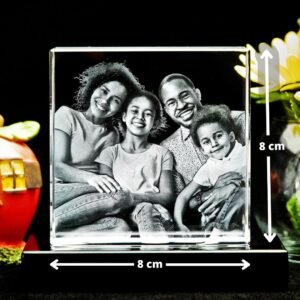 Personalized 3D Crystal with Engraved Family Photo for Anniversary or Birthday - The Precious Gifts