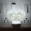 Customized 3D printed heart shape night lamp with couple photos