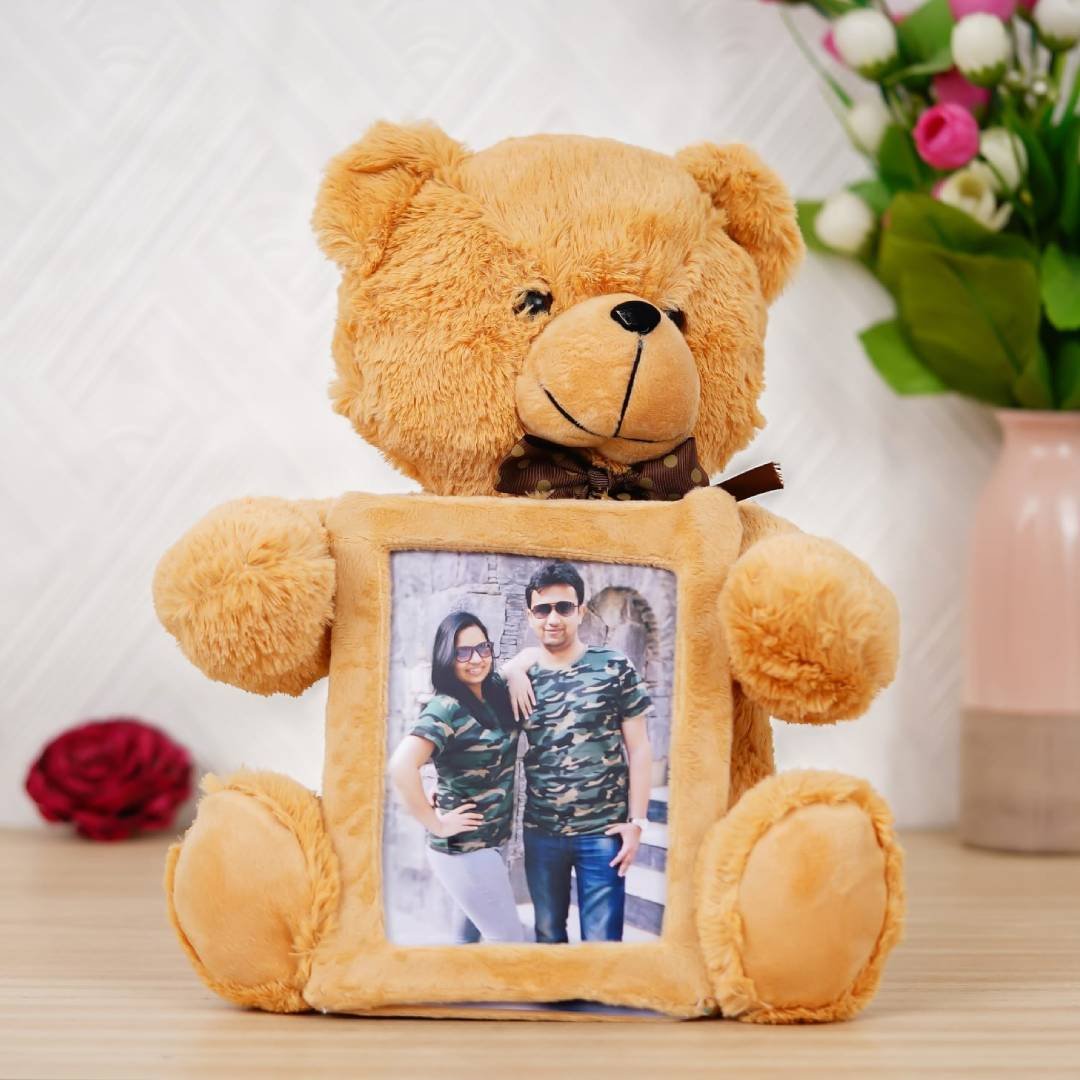Personalized Teddy Bear with Picture - The Perfect Valentine's Day Gift for  Your Girlfriend - The Precious Gifts