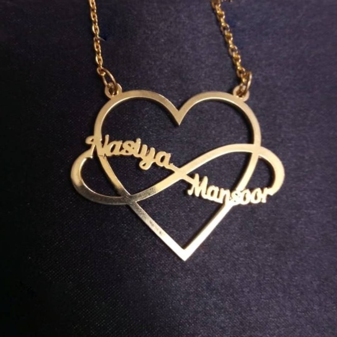 Shop Couple Name Lockets with Love Shape