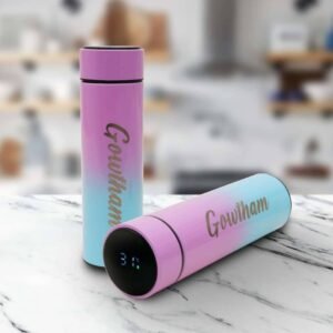 personalized rainbow temperature flask