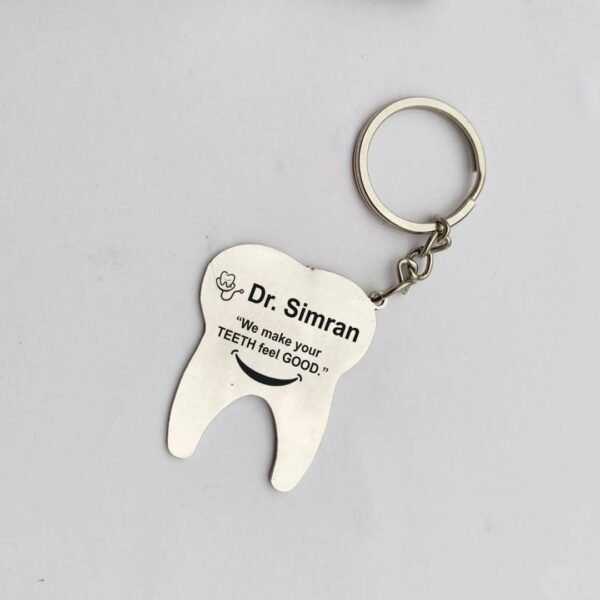 personalized tooth keychain for dental dentists