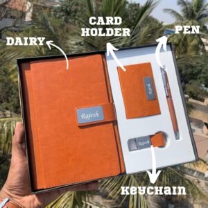 Customized Dairy, Wallet Holder, Keychain and Pen Corporate New year gift Combo