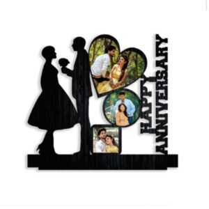 Customized Anniversary Table Top - Personalized Gift with Happy Anniversary Text and Couple Pictures