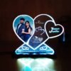 Custom Acrylic Heart Shape LED Lamp with Couple Photo and Names