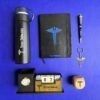 Personalized Doctor's Gift Combo - Flask, Diary, Penstand, Pen, Keychain, Paperweight