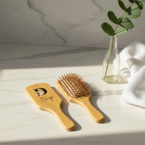 Personalized Bamboo Hair Brush - Engraved Wooden Bristle Brush - Eco-Friendly Material - Sustainable - Perfect Size for Daily Use