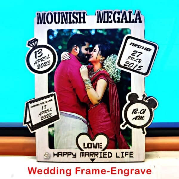 Personalized MDF Photo Frame for Couple - Ideal Birthday and Anniversary Gift