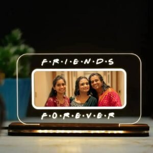 Personalized LED acrylic lamp with friends' picture.
