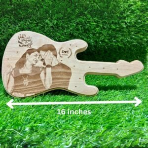 Wooden Guitar with Couple Image - Personalized Musical Gift