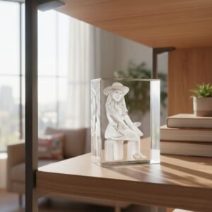 Customized 3D engraved crystal with girl image