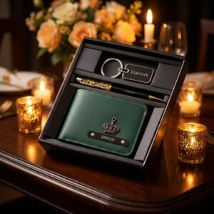 Personalized Executive Gift Set – Engraved Wallet, Custom Pen & Keychain Corporate & Birthday Gift for Men anniversary-dinner