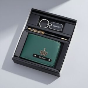 Premium men’s corporate gifting set displayed under soft light