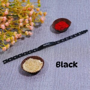 Personalized Black Stainless Steel Bracelet with Custom Name Engraving - Elegant Gift for Men