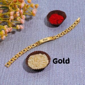 Personalized Gold Stainless Steel Bracelet with Custom Name Engraving - Elegant Gift for Men