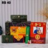 Personalized Rakhi Gift Set with leather wallet, keychain, eyewear case, photo frame, Kit Kat chocolate, Rakhi, and Roli Chawal in a Rakshabandhan gift box.