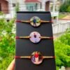 Personalized Photo Rakhi sets displayed with various custom designs and names for brothers, including Best Bro, Bada Bhai, Veera, and Chota Bhai.