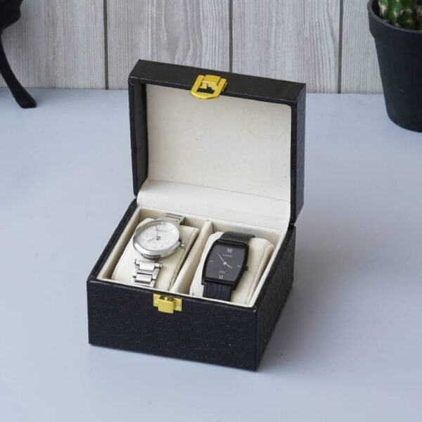 Personalized Rakhi Gift Set - Custom Watch Box with 2 slots