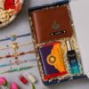 Personalized Raksha Bandhan Gift Set with Wallet, Perfume, Rakhi, Chocolate, and Roli Chawal