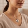 Personalized heart photo engraved pendant