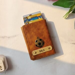 Custom Name Leather Wallet with Charm | Personalized Card Holder for Men & Women