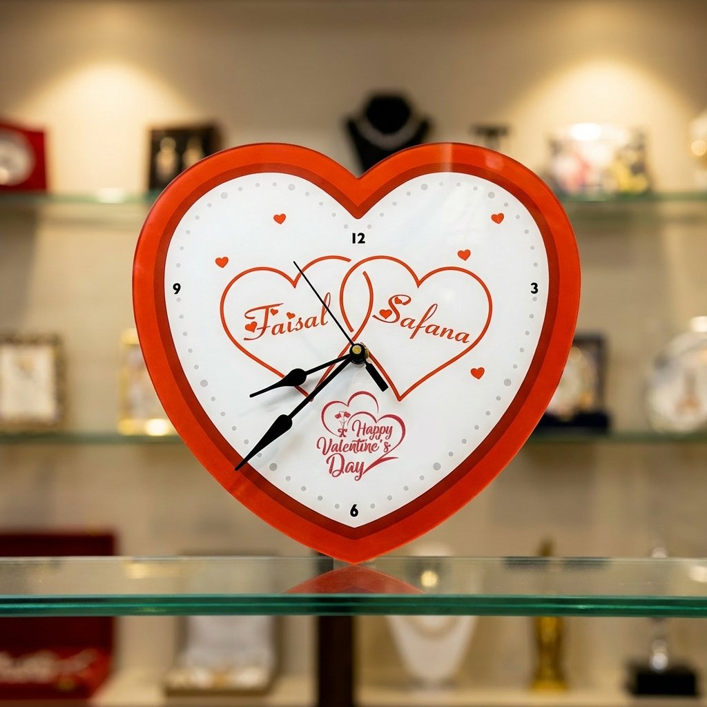 Personalized Heart Shape Name Clock – Custom Romantic Wall & Table Clock - Image 7