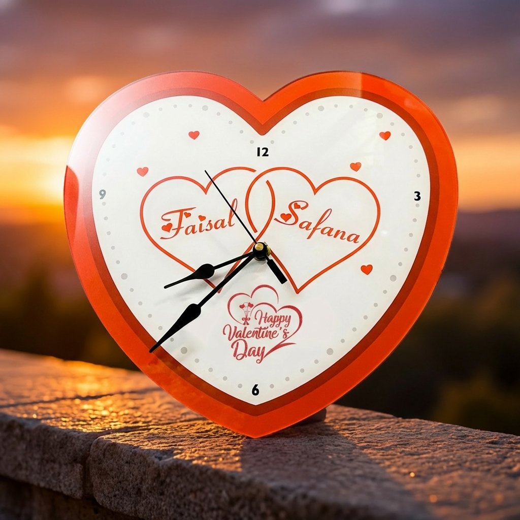 Personalized Heart Shape Name Clock – Custom Romantic Wall & Table Clock - Image 3