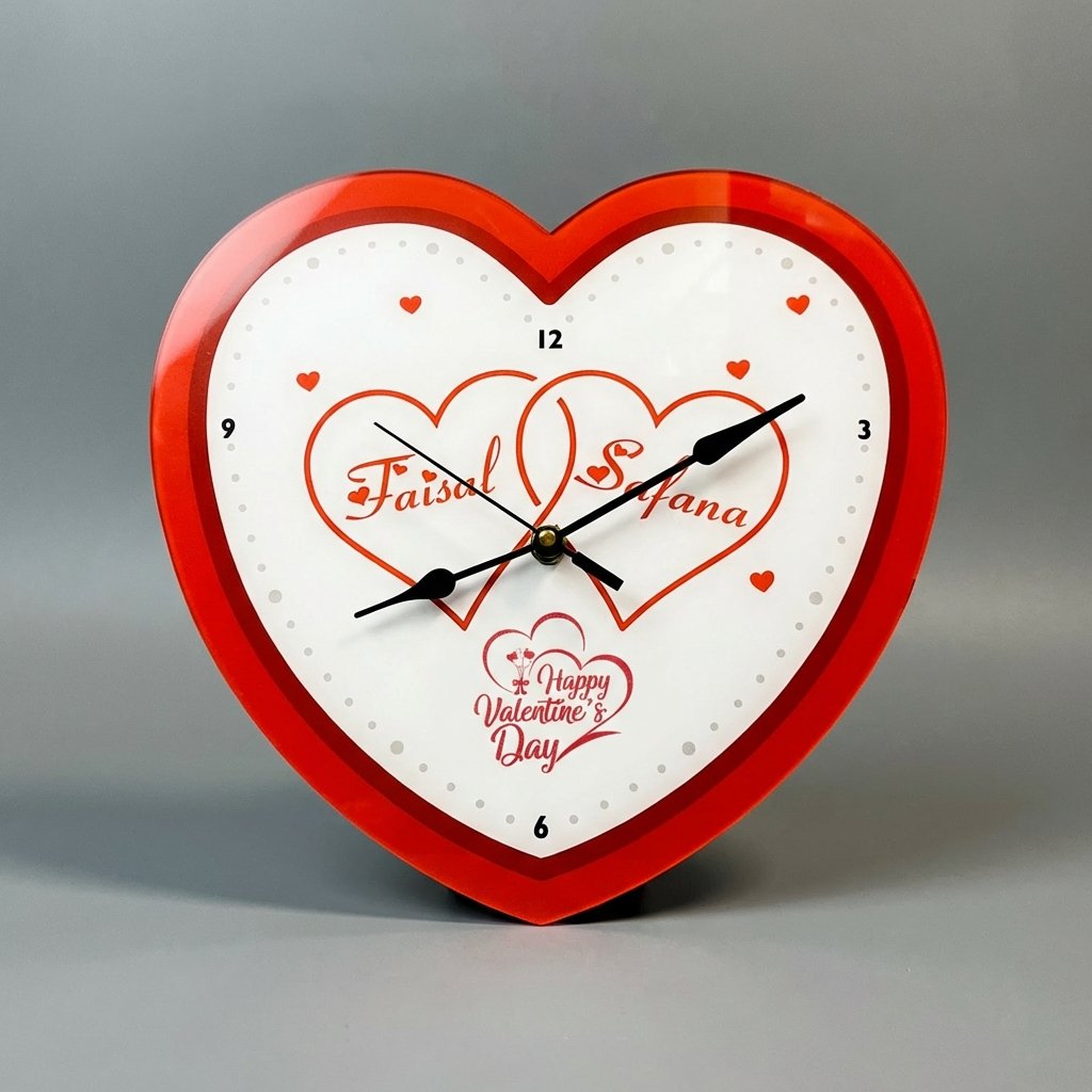 Personalized Heart Shape Name Clock – Custom Romantic Wall & Table Clock