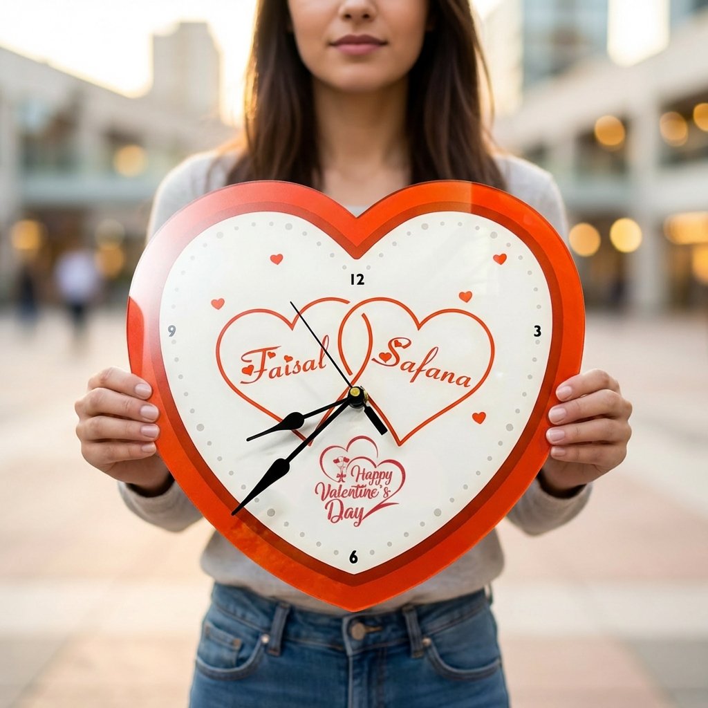 Personalized Heart Shape Name Clock – Custom Romantic Wall & Table Clock - Image 5