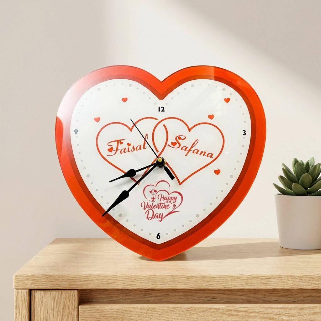 Personalized Heart Shape Name Clock – Custom Romantic Wall & Table Clock - Image 6