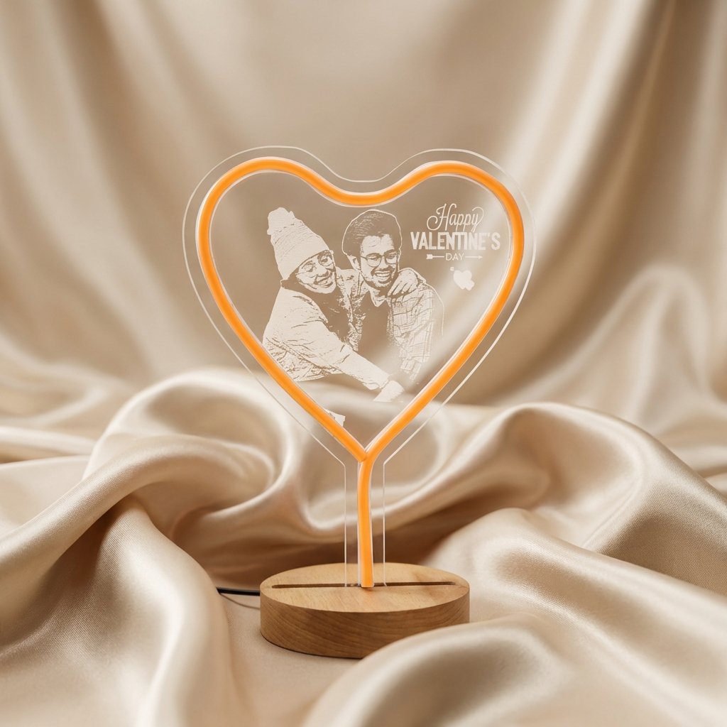 Personalized Heart Shape Acrylic Photo Lamp – Custom LED Memory Light - Image 6