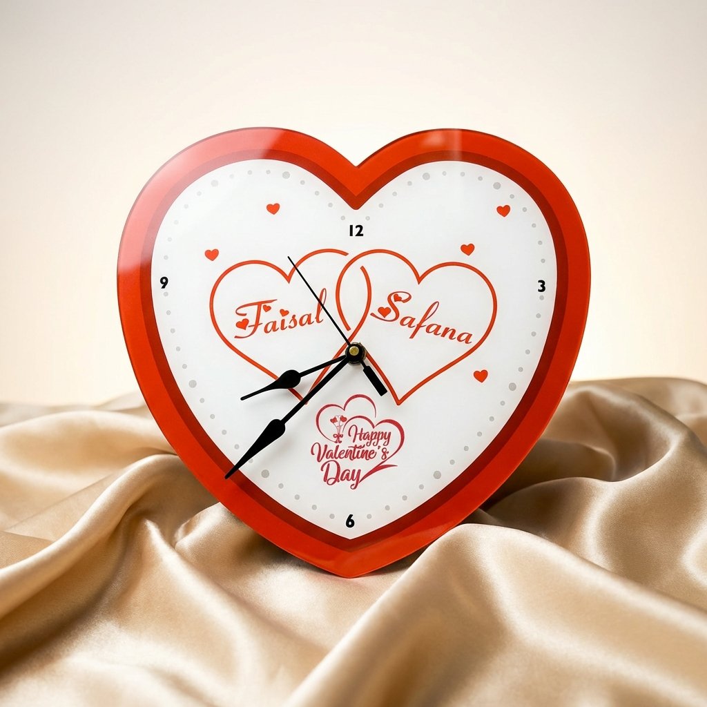 Personalized Heart Shape Name Clock – Custom Romantic Wall & Table Clock - Image 4