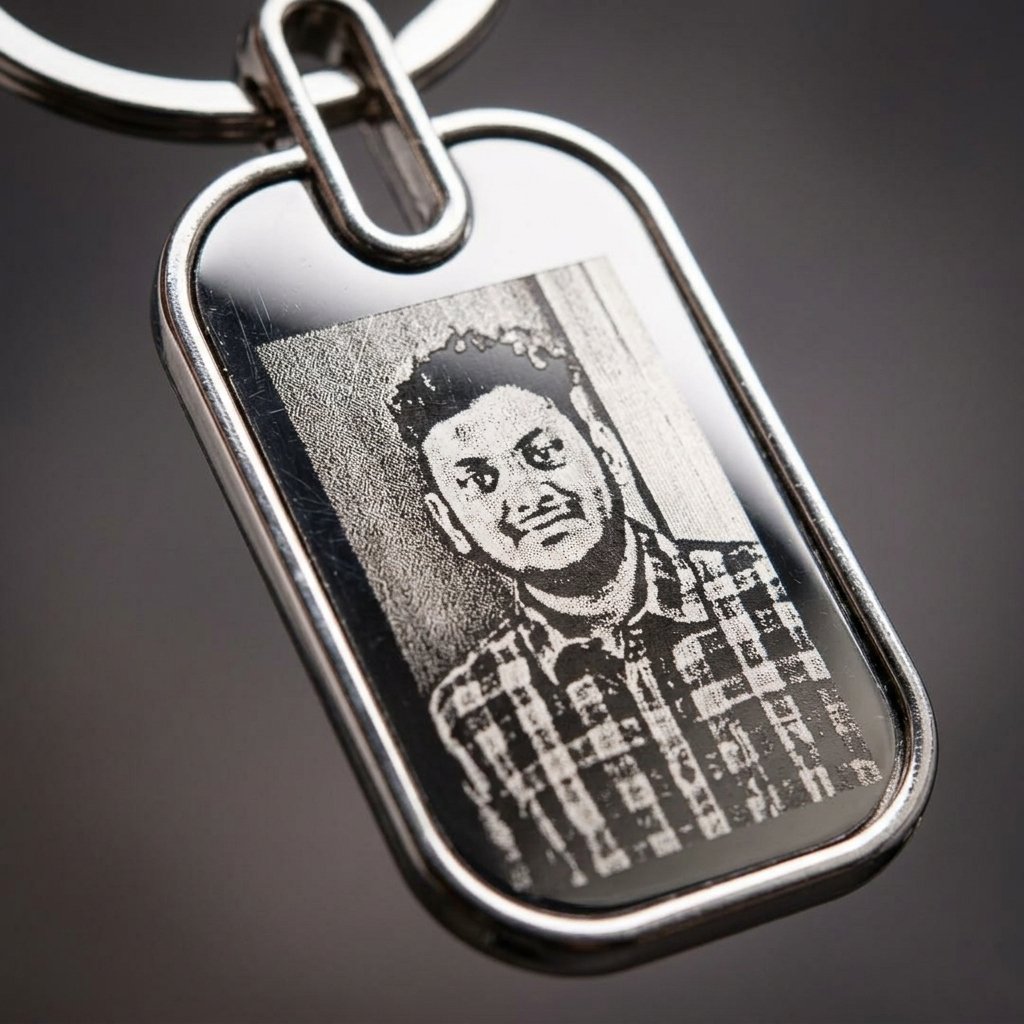 Buy Personalized Picture Engraved Keychain — close-up detail view showing personalisation and craftsmanship