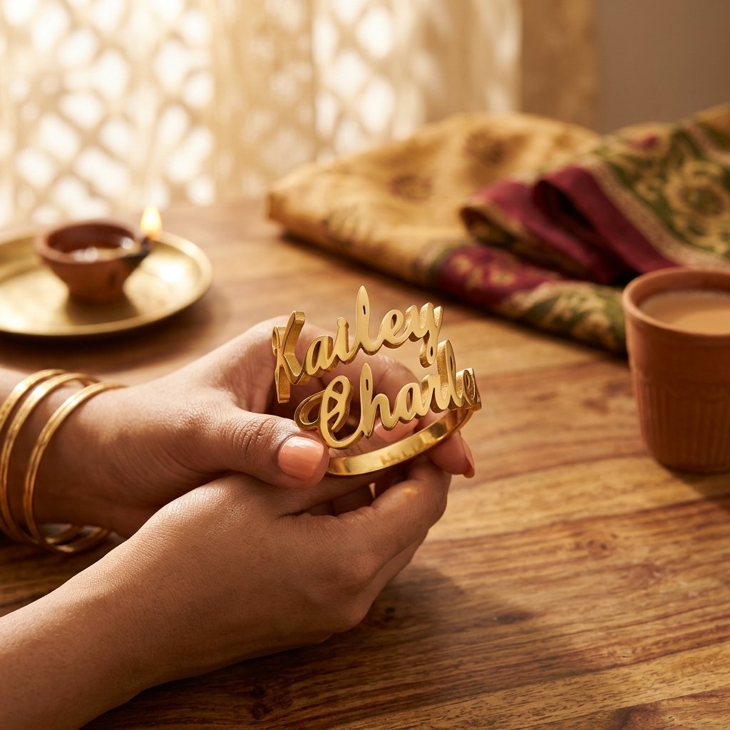 Lovely Name Ring for Her — lifestyle photo in real gifting setting