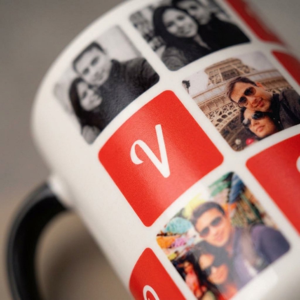 Personalized Heart Handle Magic Mug — close-up detail view showing personalisation and craftsmanship