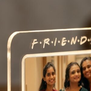 Personalized LED Acrylic Lamp with Friends' Picture — close-up detail view showing personalisation and craftsmanship