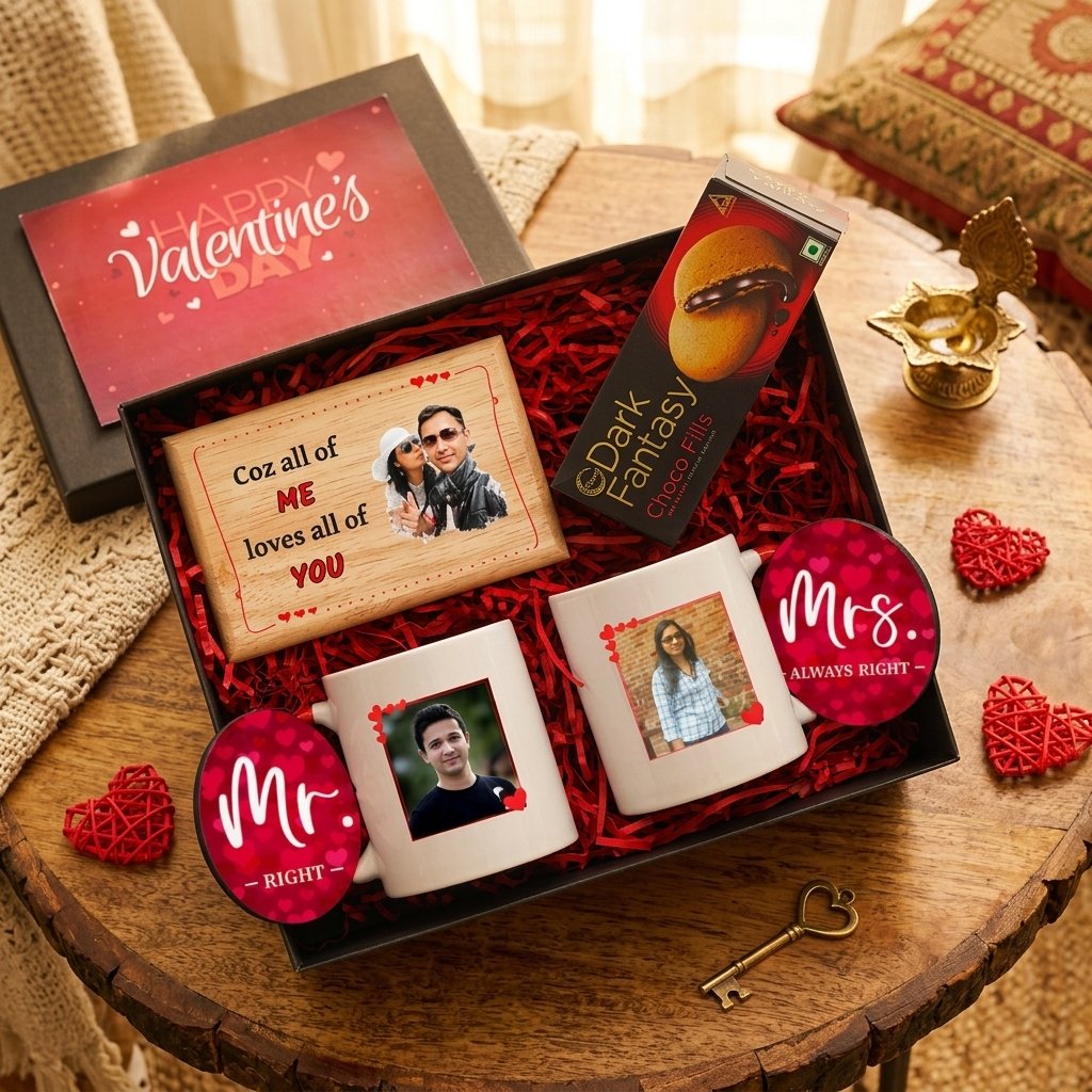 Romantic Custom Photo Gift Set — lifestyle photo in real gifting setting